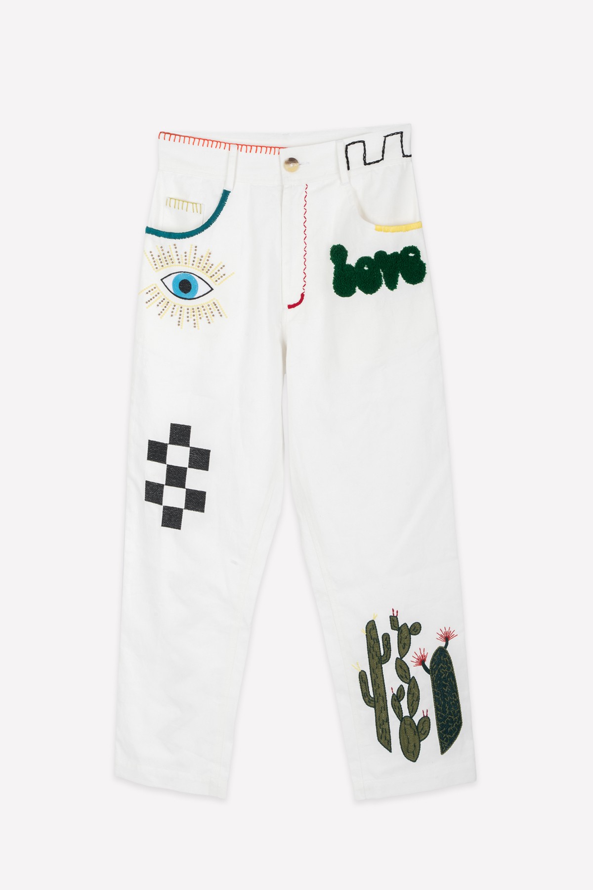 PANTALON BLANCO LOVE | BORDADO| Michonet