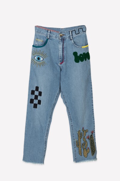 PANTALON DENIM LOVE | BORDADO| Michonet 2