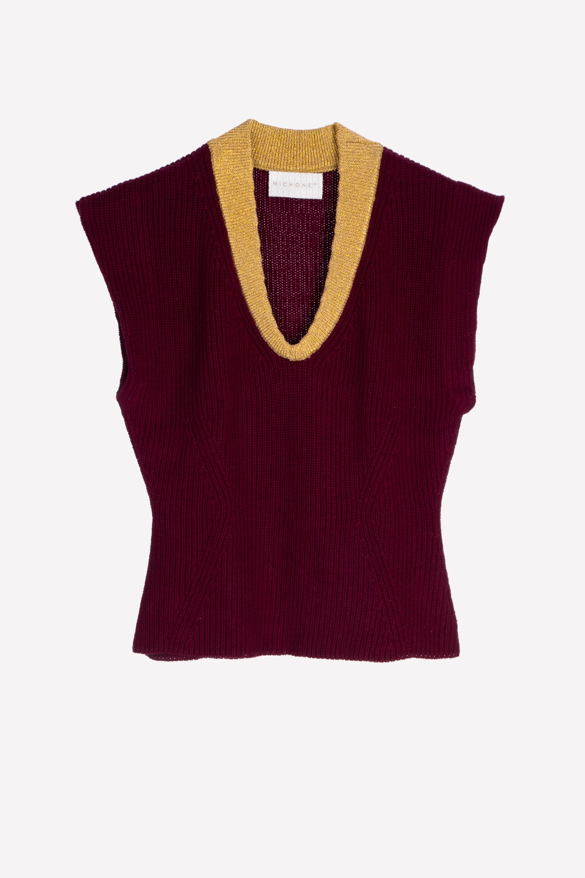 BURGUNDY KNIT VEST