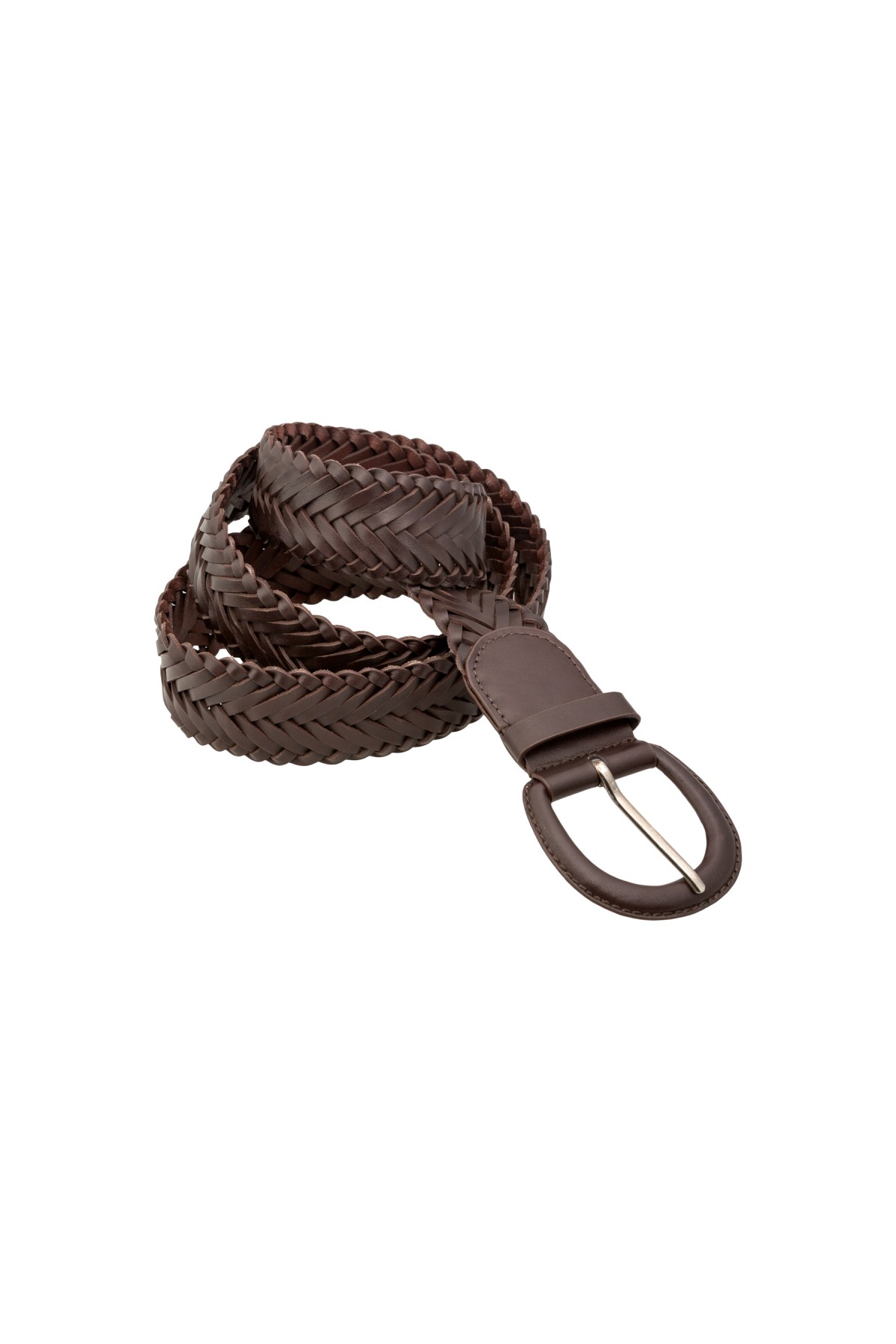 CHOCOLATE BRAIDED BELT