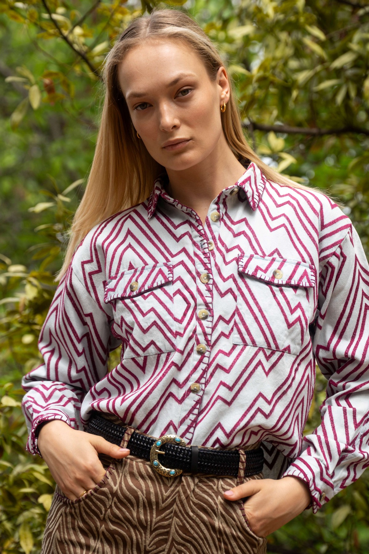 CHEVRON DENIM SHIRT