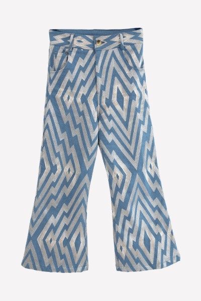DENIM CHEVRON PLATA | BORDADO| Michonet