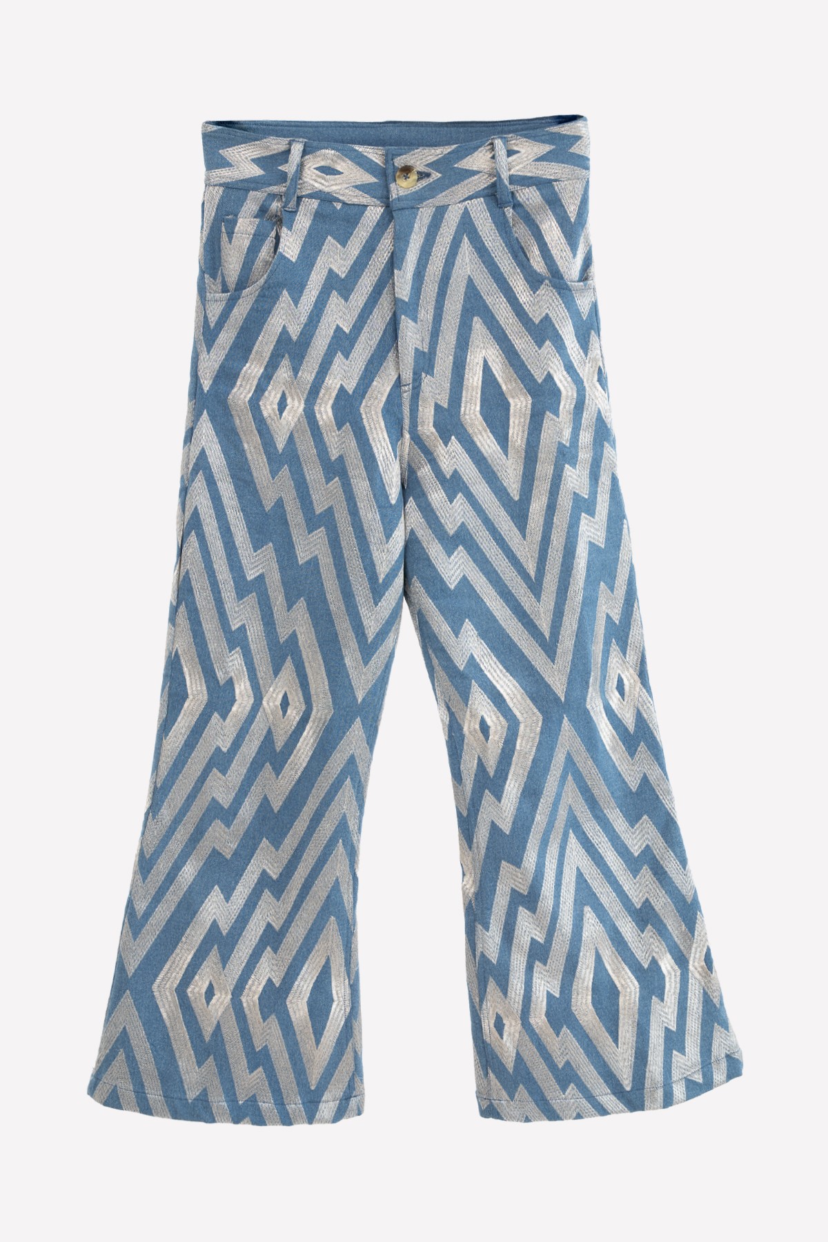 SILVER CHEVRON DENIM