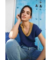 KNITTED VEST INK BLUE