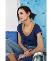 KNITTED VEST INK BLUE