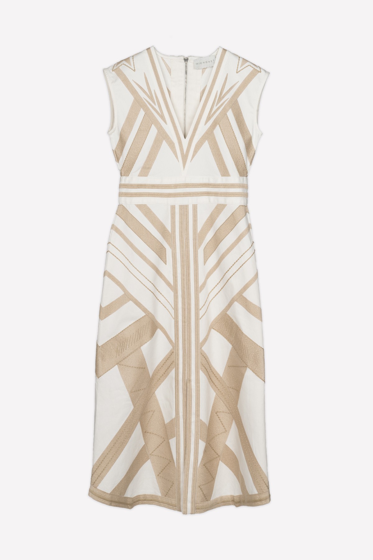 VESTIDO ESTRELLAS BEIGE | BORDADO| Michonet