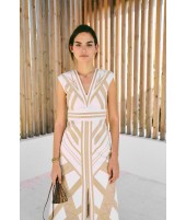 VESTIDO ESTRELLAS BEIGE | BORDADO| Michonet