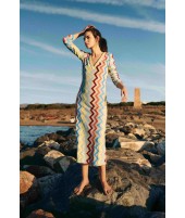 ZIG ZAG V-NECK MULTI