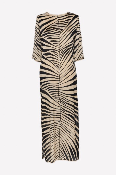 VESTIDO HOJA BEIGE | SEDA| Michonet 2