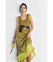 LIME SILK SKIRT