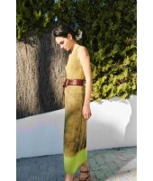 LIME SILK SKIRT