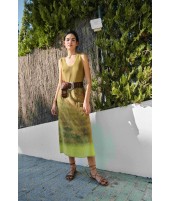 LIME SILK SKIRT