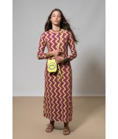 VESTIDO ZIG ZAG WINE | BORDADO| Michonet