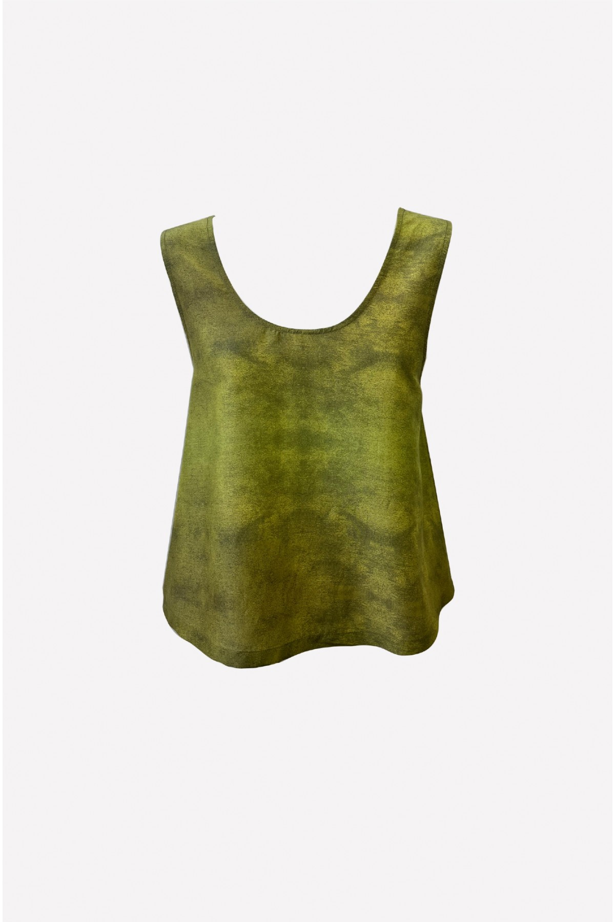 GREEN SILK TOP